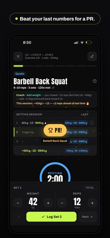 A real PR celebration while beating last session's squat numbers